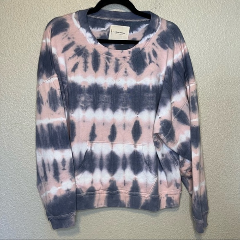 Lucky Brand Slouchy Soft Tie Dye Crewneck Large New with Tags